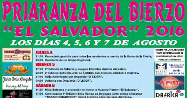 Priaranza celebra el Salvador del 4 al 7 de agosto 1