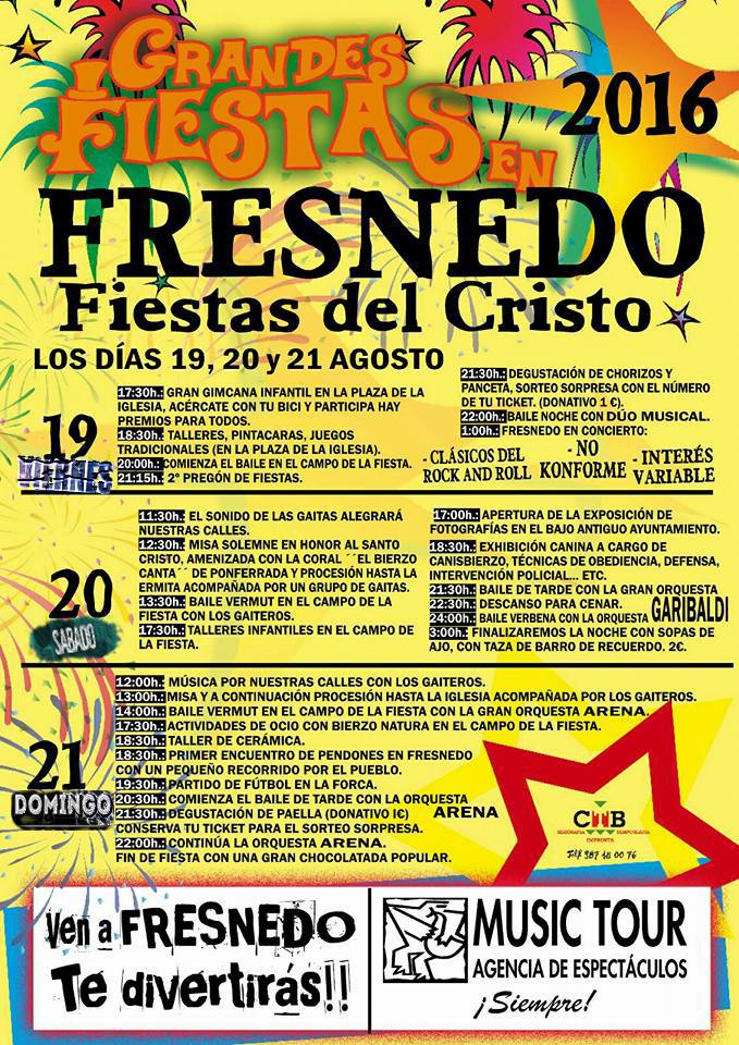 Grandes Fiestas en Fresnedo. 19 al 21 agosto 1