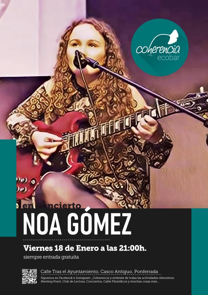 Noa Gómez será la protagonista del concierto del viernes en Coherencia Bar 1