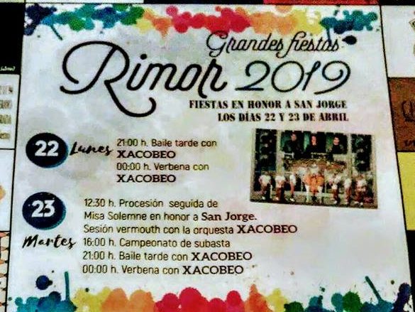 Grandes fiestas en honor a San Jorge 2019 en Rimor 1