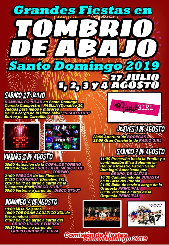 Fiestas en Tombrio de Abajo.1 al 4 de agosto 2019 1