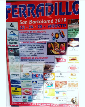 Fiestas en Ferradillo. 23 al 25 de agosto 2019 1