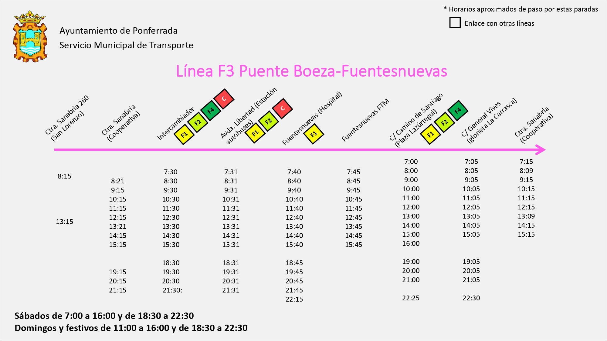 Estos son los nuevos horarios de los autobuses de Ponferrada 13