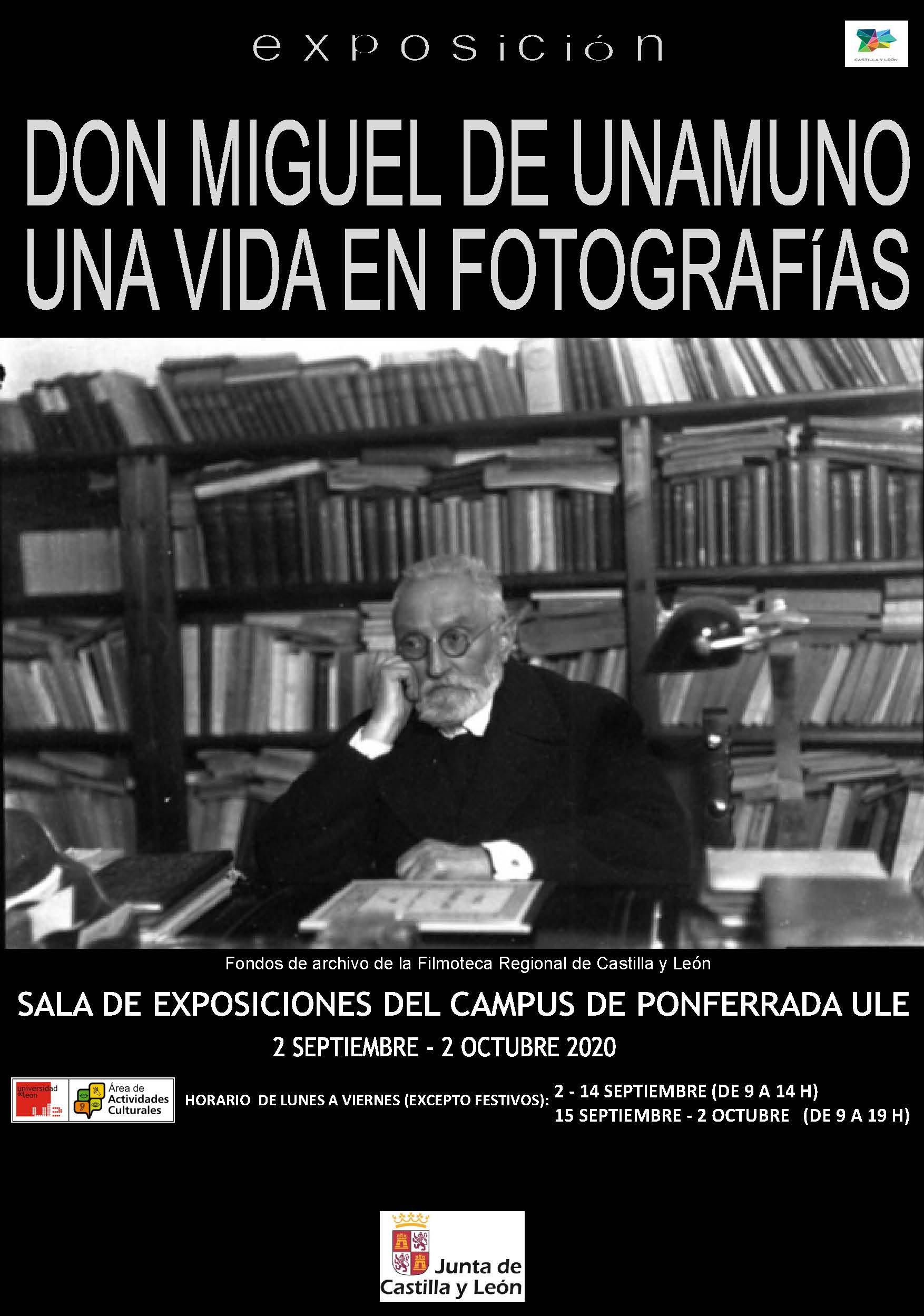 La exposición ‘Don Miguel de Unamuno, una vida en fotografías’ se puede visitar en el Campus ponferradino 1