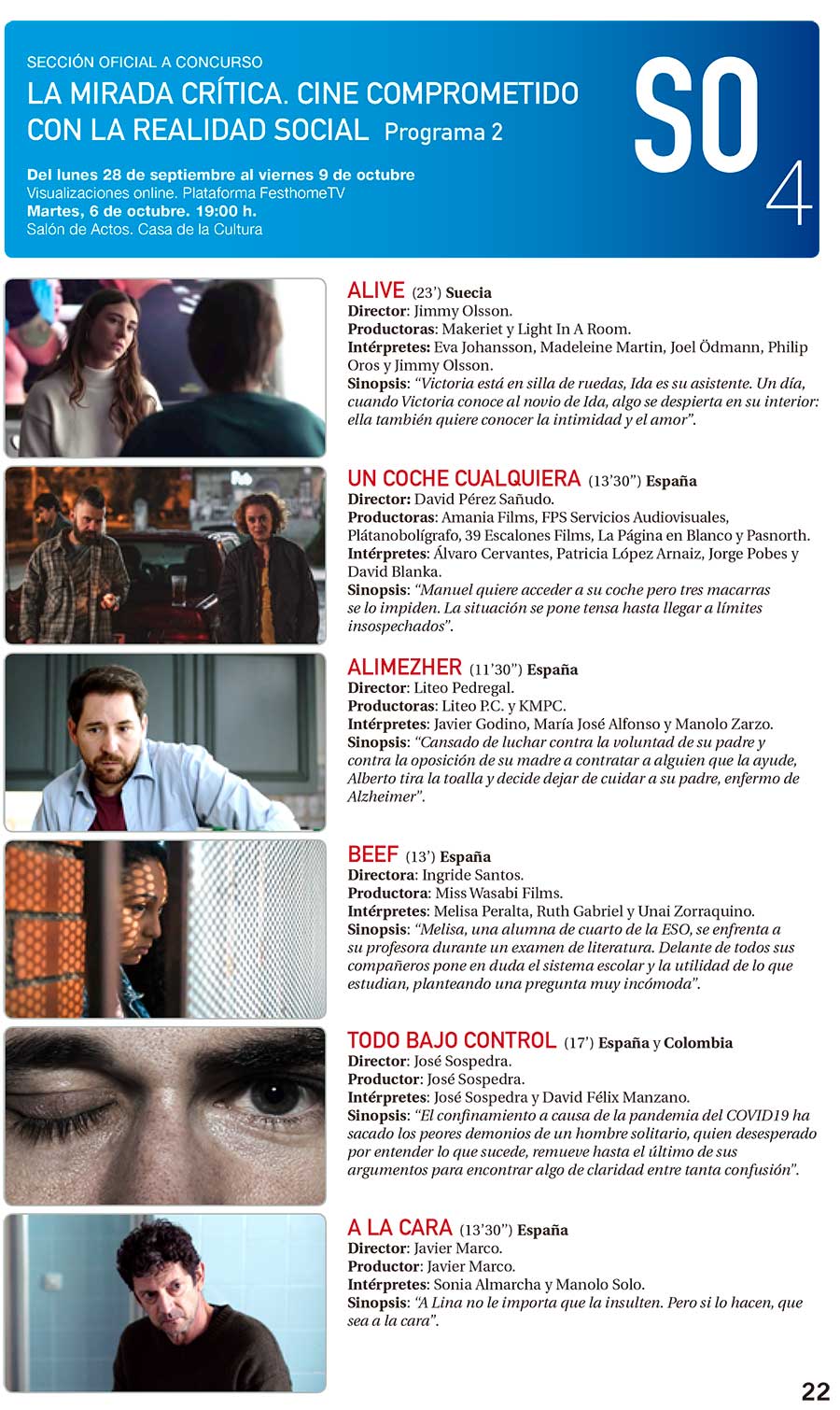 La sección La mirada crítica del Festival de Cine de Ponferrada se podrá ver el lunes y martes en la Casa de la Cultura y también online 3