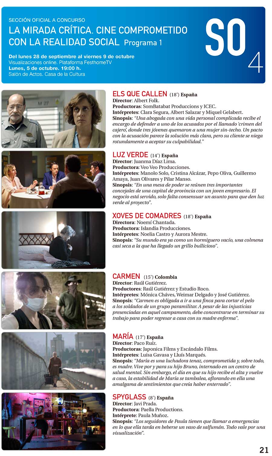 La sección La mirada crítica del Festival de Cine de Ponferrada se podrá ver el lunes y martes en la Casa de la Cultura y también online 2