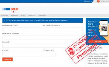 El Incibe alerta de una campaña de phishing mediante SMS suplantando a Seur para obtener información financiera 3