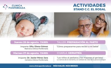 Clínica Ponferrada organiza esta semana un taller de preparación al parto y una charla sobre geriatría en el Stand de El Rosal 5
