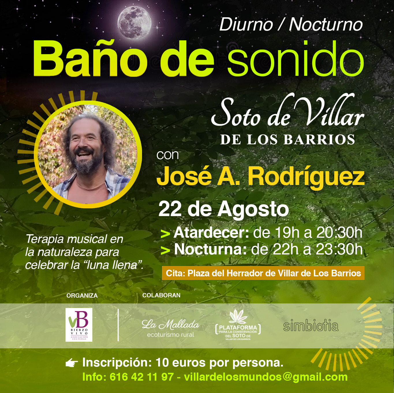El Soto de Villar organiza una Terapia musical en la naturaleza para celebrar la “luna llena” 2