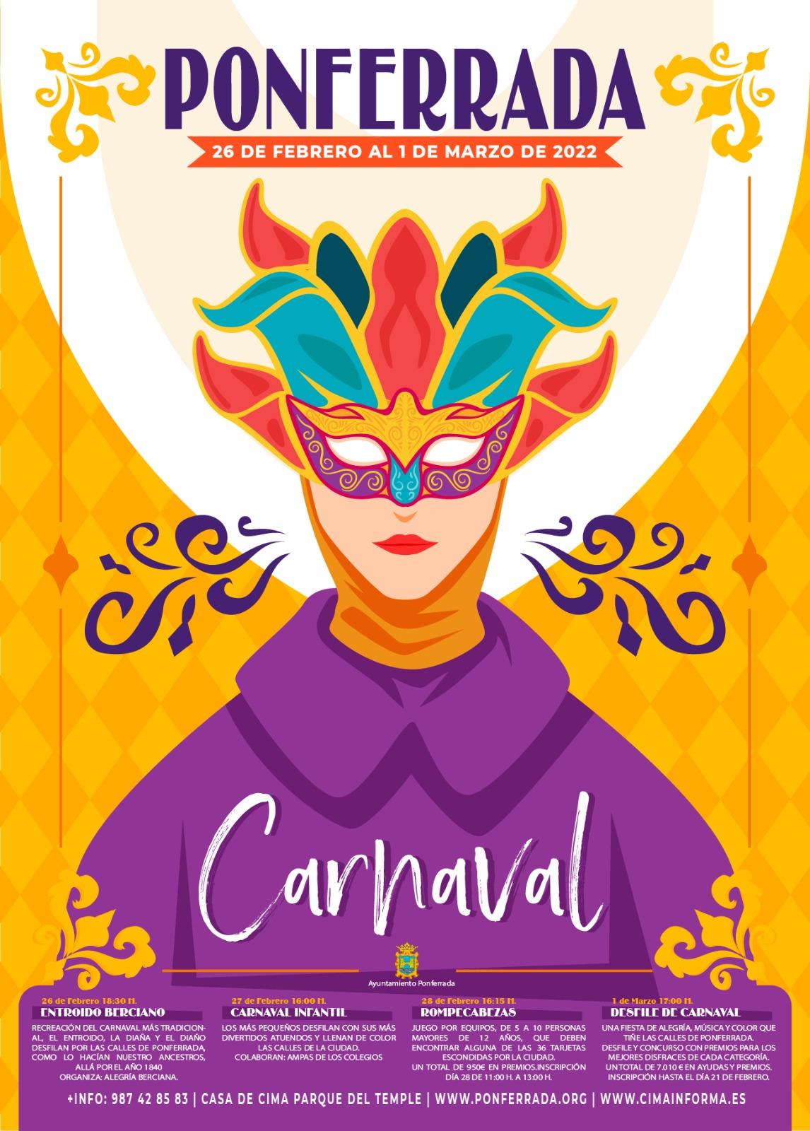 Carnaval 2022 en Ponferrada. Recorrido, horario, premios y normas del desfile 2
