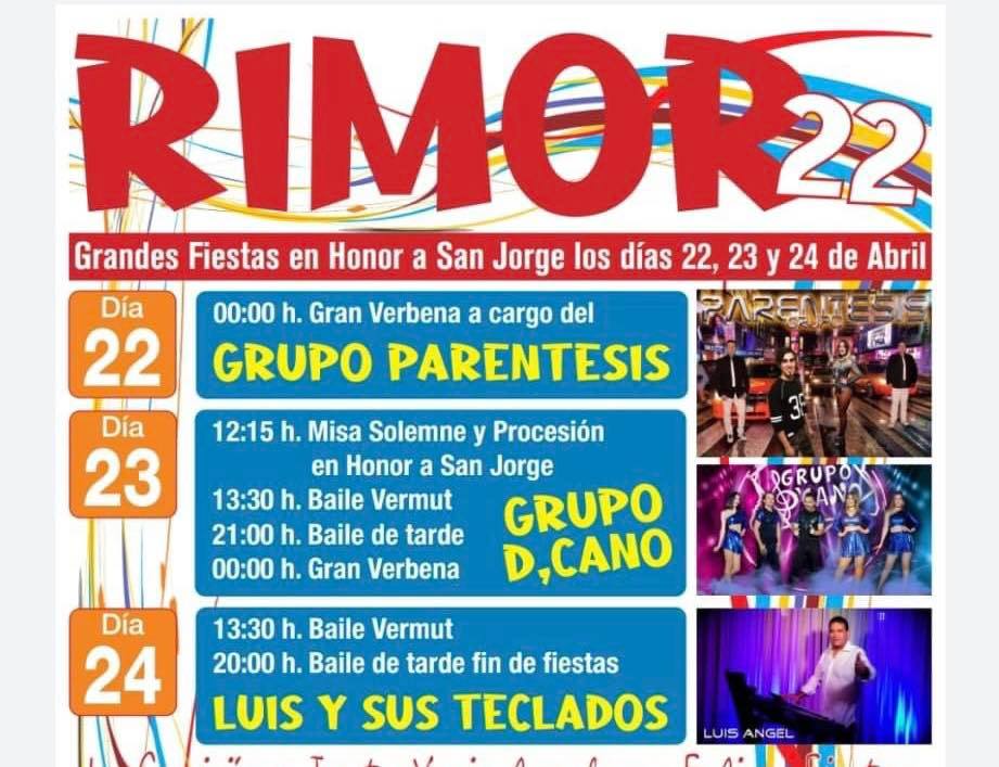 Rimor anuncia sus grandes Fiestas en honor a San Jorge 2