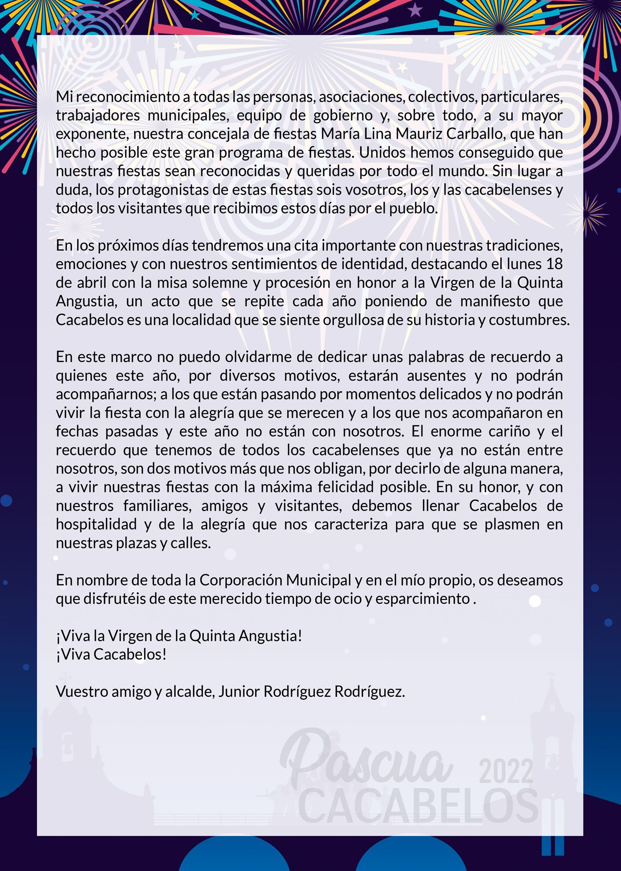 Fiestas de Pascua 2022 en Cacabelos. Programa de actividades 4