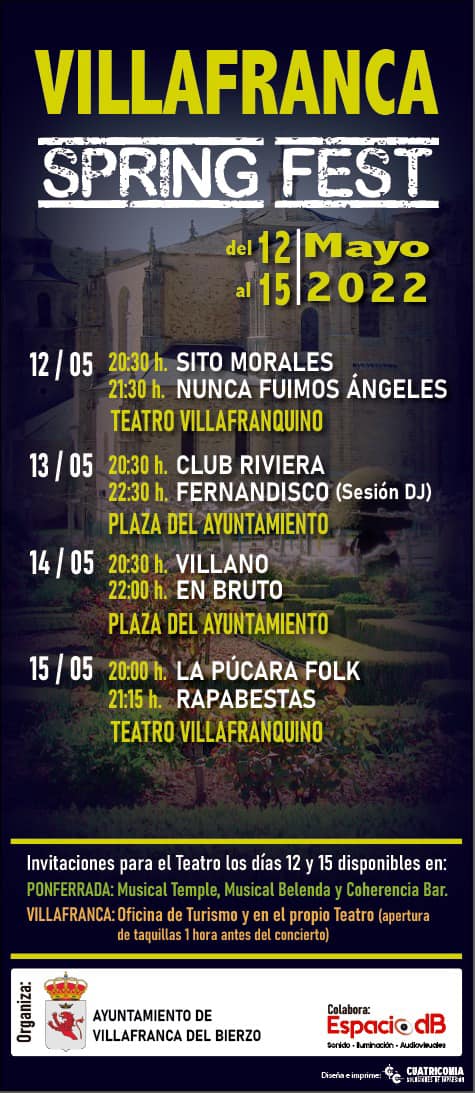 Villafranca del Bierzo organiza el Villafranca Spring Fest bandas locales y DJs 2
