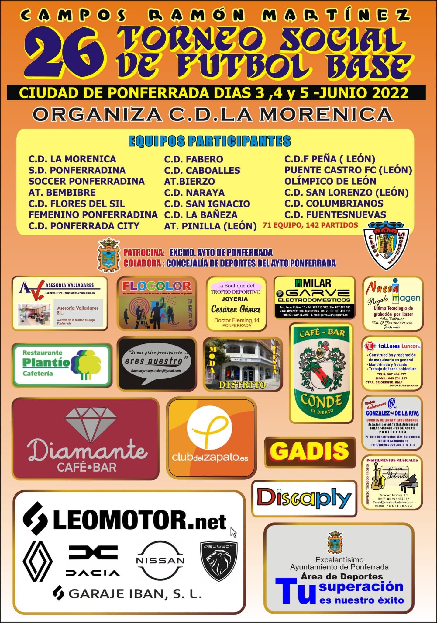 El club CD La Morenica organiza la 26 edición de su Torneo Social de Fútbol Base 2