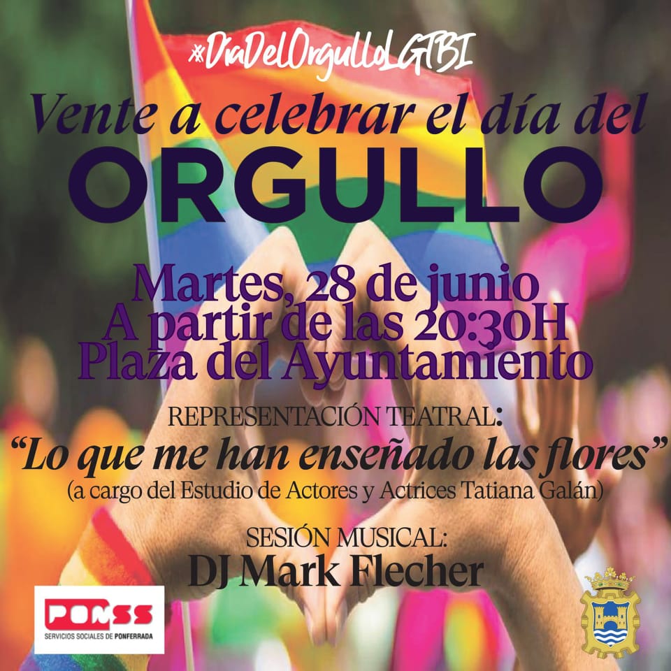 Ponferrada celebra el día del Orgullo LGTBI el martes 26 de junio con una representación teatral y música 2