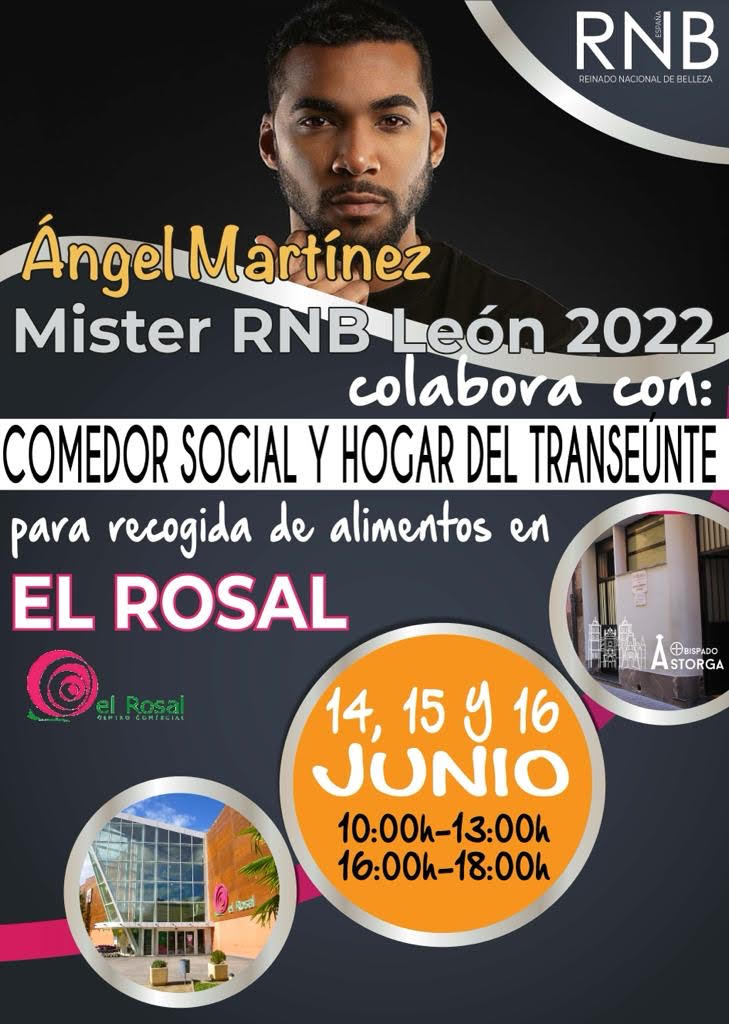 Ángel Martínez, el candidato a Mister RNB España, realizará una recogida de alimentos en El Rosal para el Comedor Social y Hogar del Transeúnte 2
