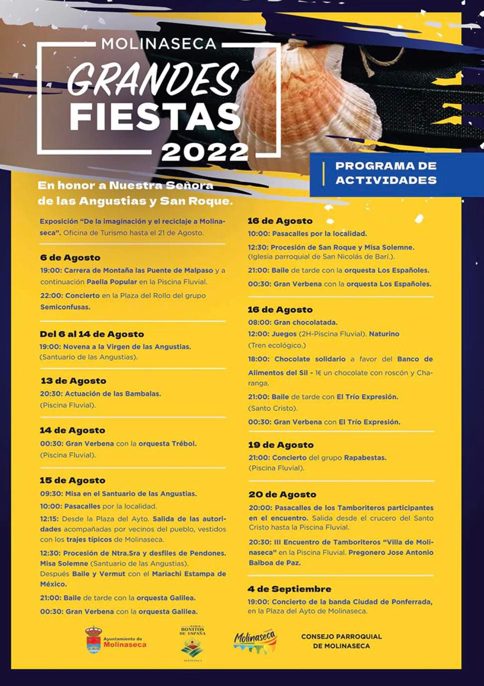 Grandes Fiestas en Molinaseca en honor a Las Angustias y San Roque 2022 2