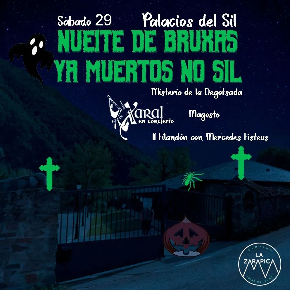 Palacios del Sil organiza el sábado 29 de octubre la 'Nueite de Bruxas ya muertos no Sil' una Scape room, magosto, filandón y concierto 2