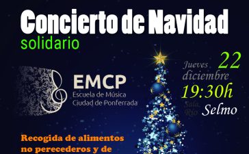 La EMCP Escuela de Música Ciudad de Ponferrada celebra el Concierto Solidario de Navidad este jueves 4