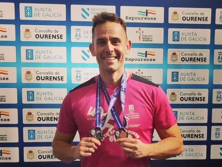 El villafranquino Alfredo Quintana consigue el segundo puesto en 60 metros lisos en el Master Autonómico de Galicia 1