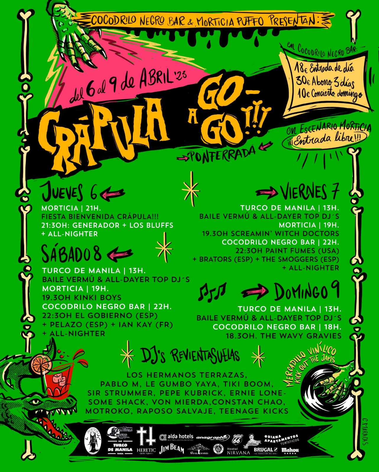 El festival Crápula a Go Go presenta el cartel de su primera edición que se celebra del 6 al 9 de abril 2