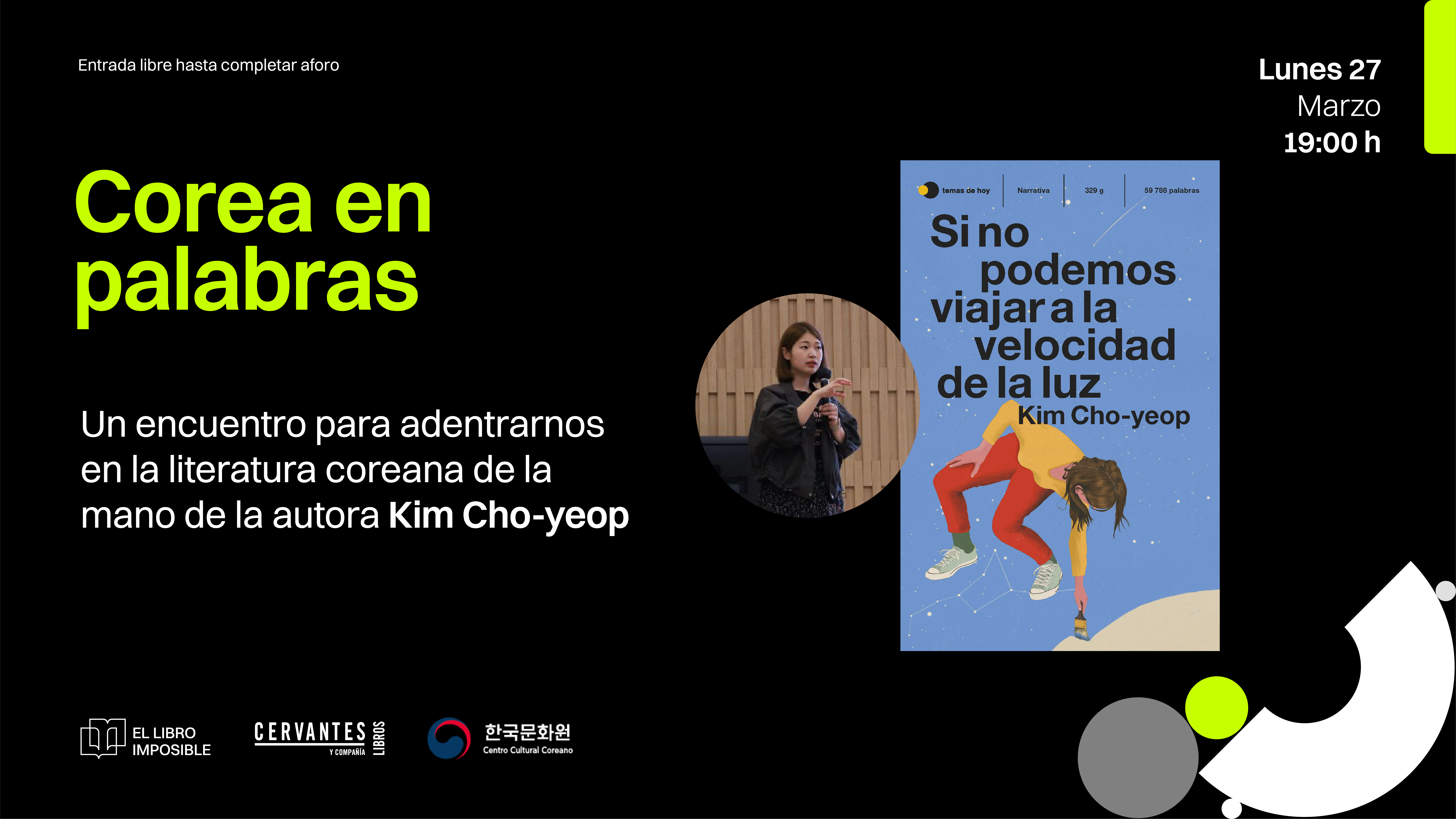Kim Cho-yeop protagoniza el encuentro 'Corea en palabras' en El libro imposible el lunes 27 de marzo 1