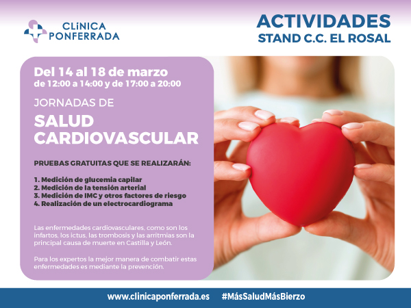 Clínica Ponferrada organiza unas jornadas de Salud Cardiovascular en el stand situado en el Centro comercial El Rosal 1