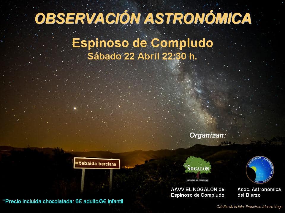 El Nogalón y la Asociación Astronómica del Bierzo organizan una observación astronómica para este sábado 1