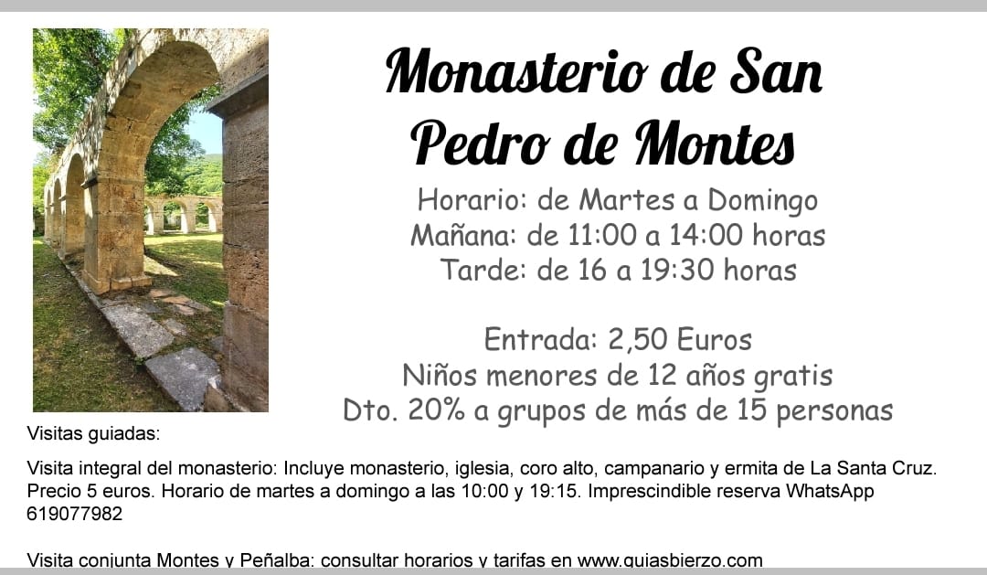 El Monasterio de San Pedro de Montes abre sus puertas en horario de verano con posibilidad de visita guiada 2