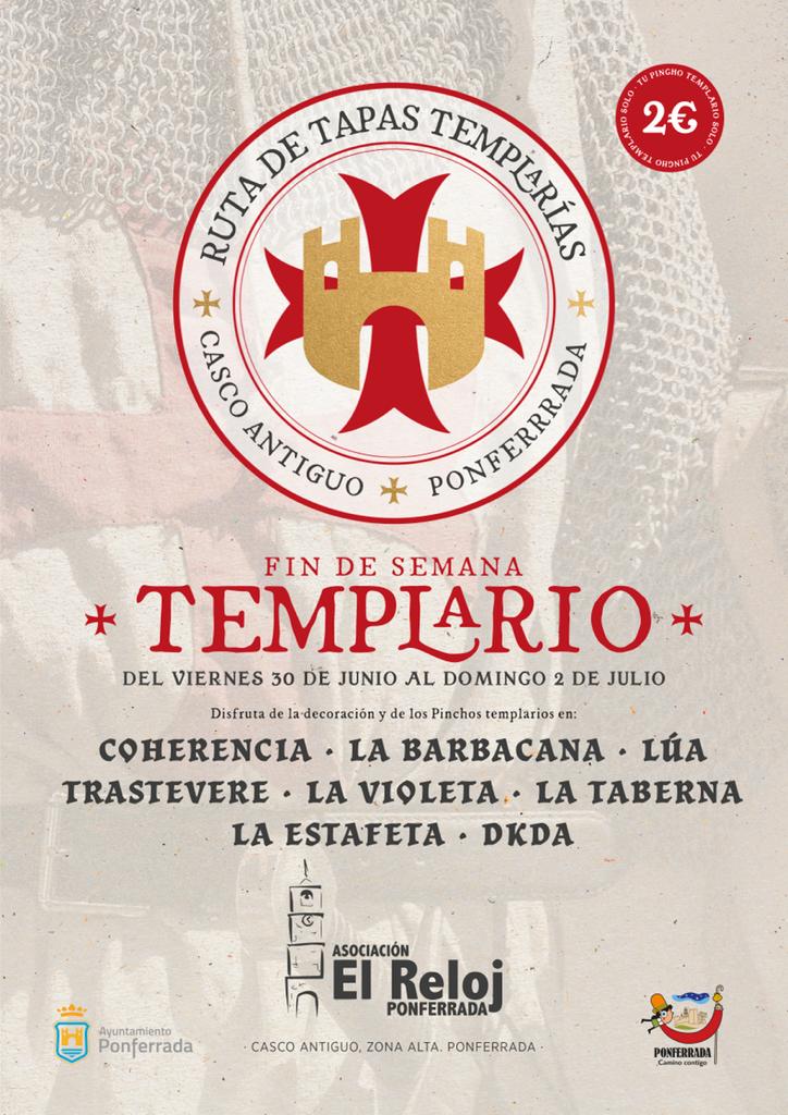 La Asociación El Reloj Ponferrada presenta el cartel de su Ruta de pinchos Templarios 2