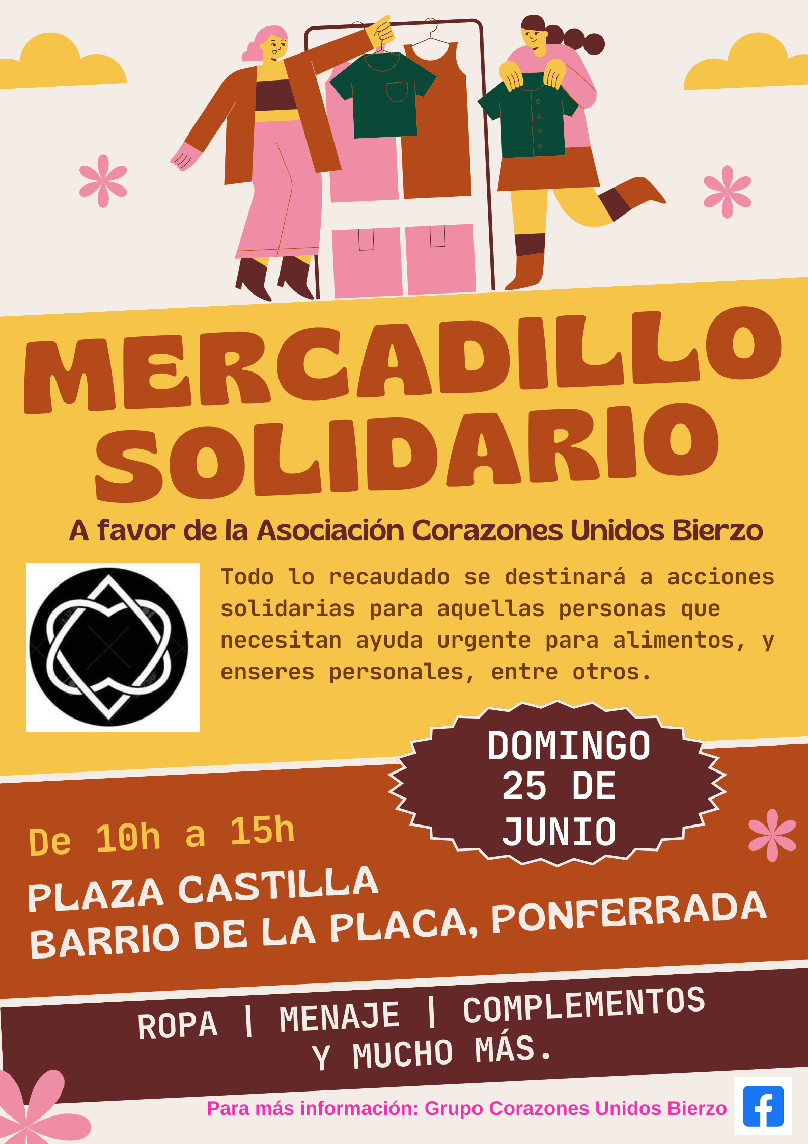 Mercadillo solidario en el barrio de La Placa a beneficio de Corazones Unidos Bierzo 1