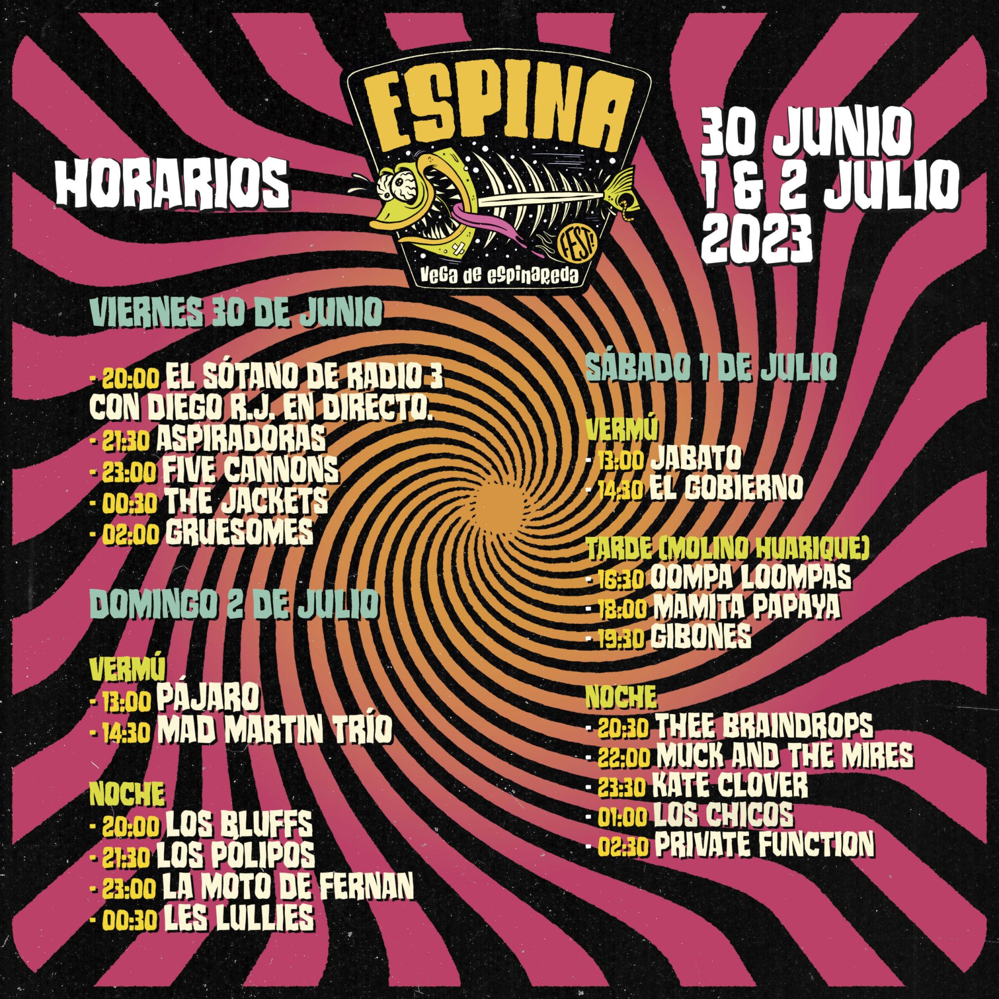 Espina Fest 2023, estos son los horarios y el cartel del festival que llenará de Rock&Roll las calles de Vega de Espinareda 2
