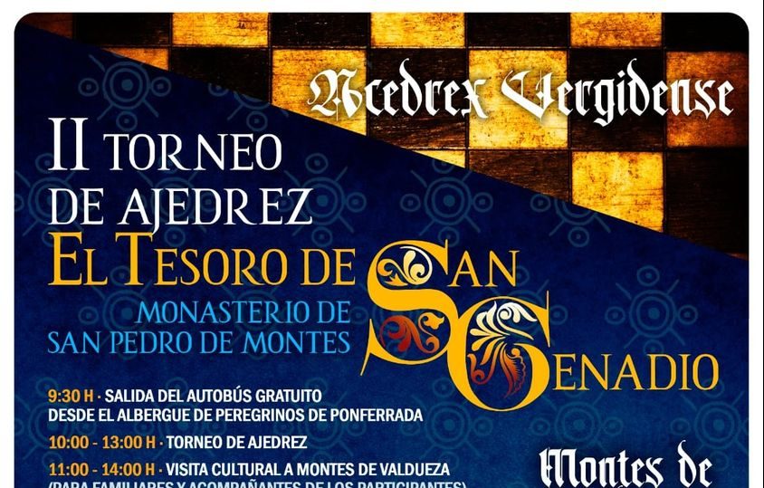 Alzheimer Bierzo, organiza la segunda edición del torneo de ajedrez El Tesoro de San Genadio – Acedrex Vergidense. 1