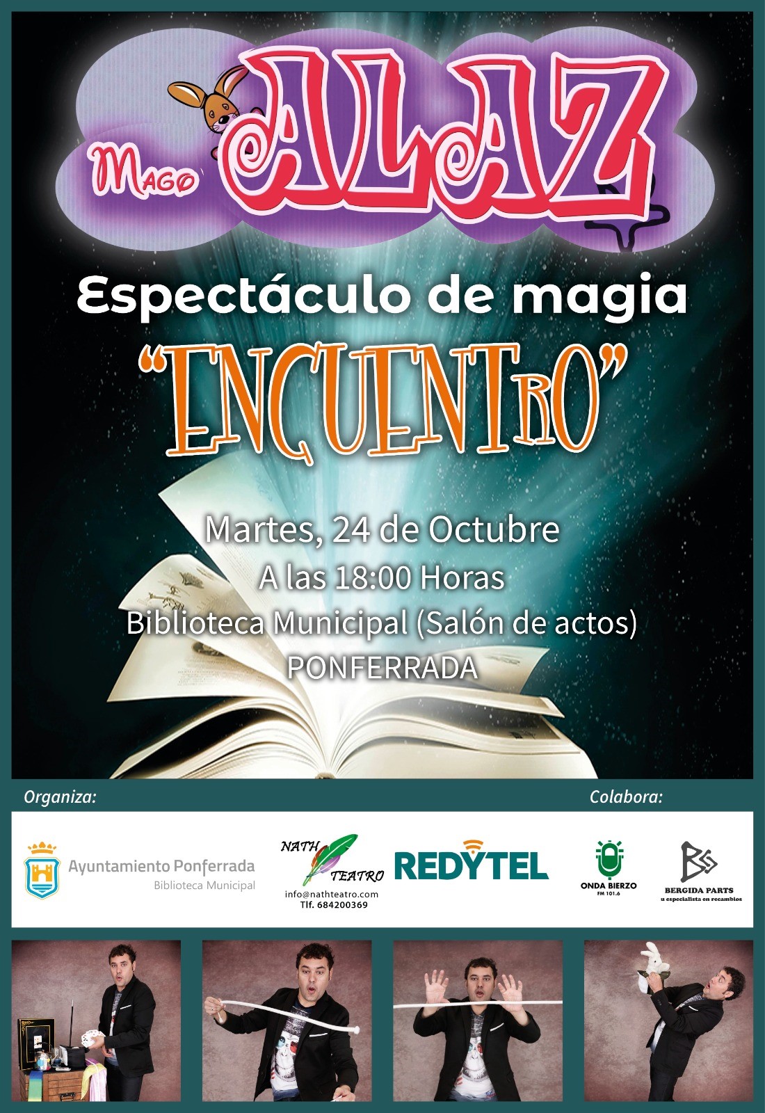 Ponferrada se une al 'Día de las Bibliotecas' con magia y el regalo de libros a quienes se acerquen mañana 3