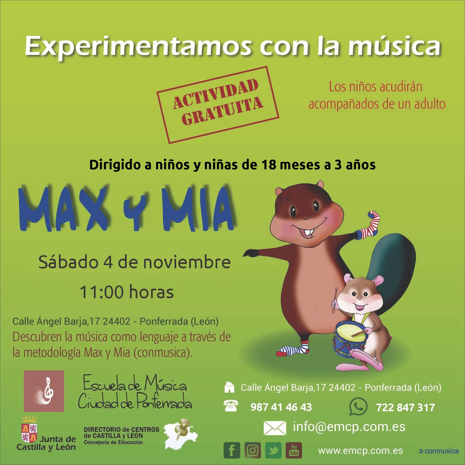 La Escuela de Música Ciudad de Ponferrada organiza este sábado el curso "Experimentamos con la música" 2