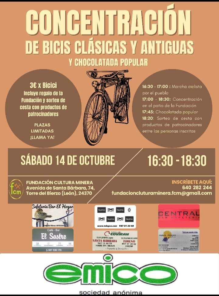 Fundación Cultura Minera busca desempolvar las bicis antiguas y clásicas en la I Concentración que se celebra este sábado 2