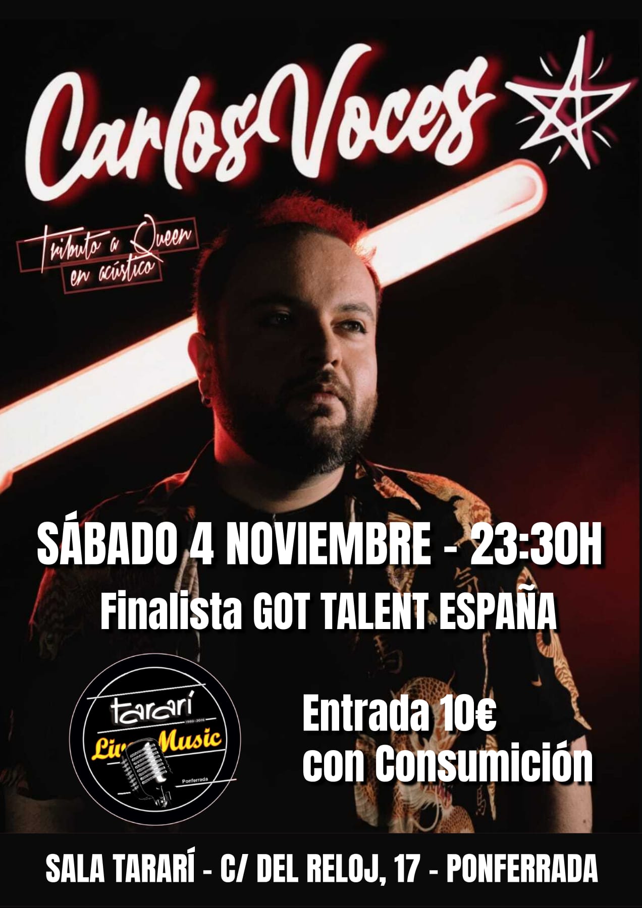 La espectacular voz de Carlos Voces llega de Got Talent a la Sala Tararí en un inolvidable tributo a Queen 2