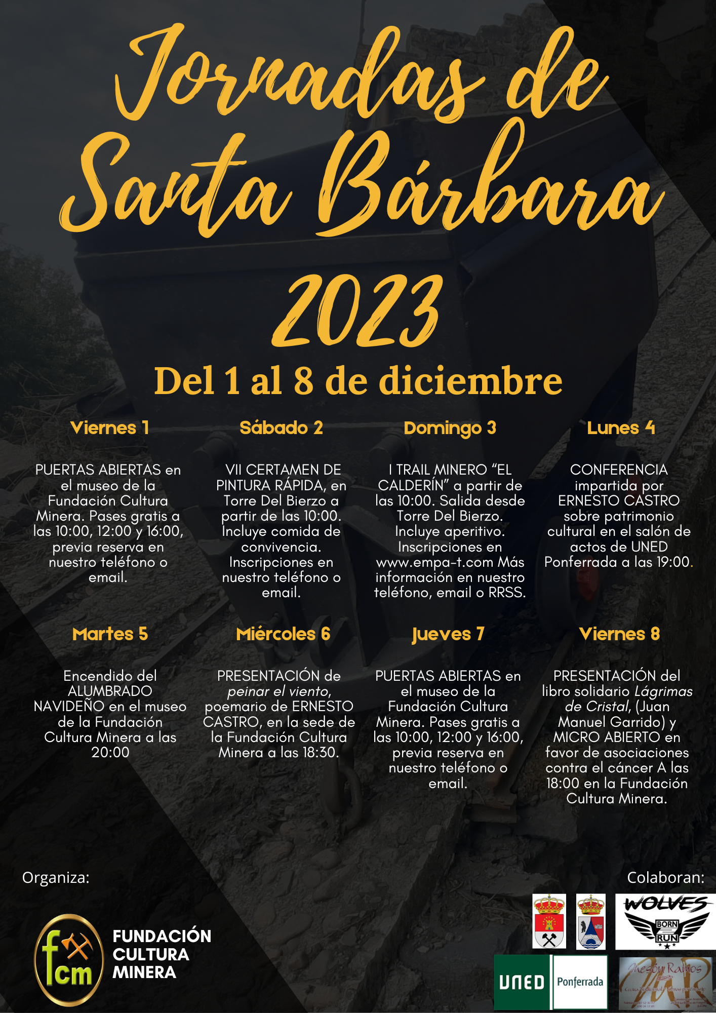 La Fundación Cultura Minera celebra Santa Bárbara con actividades en el Puente de diciembre 2