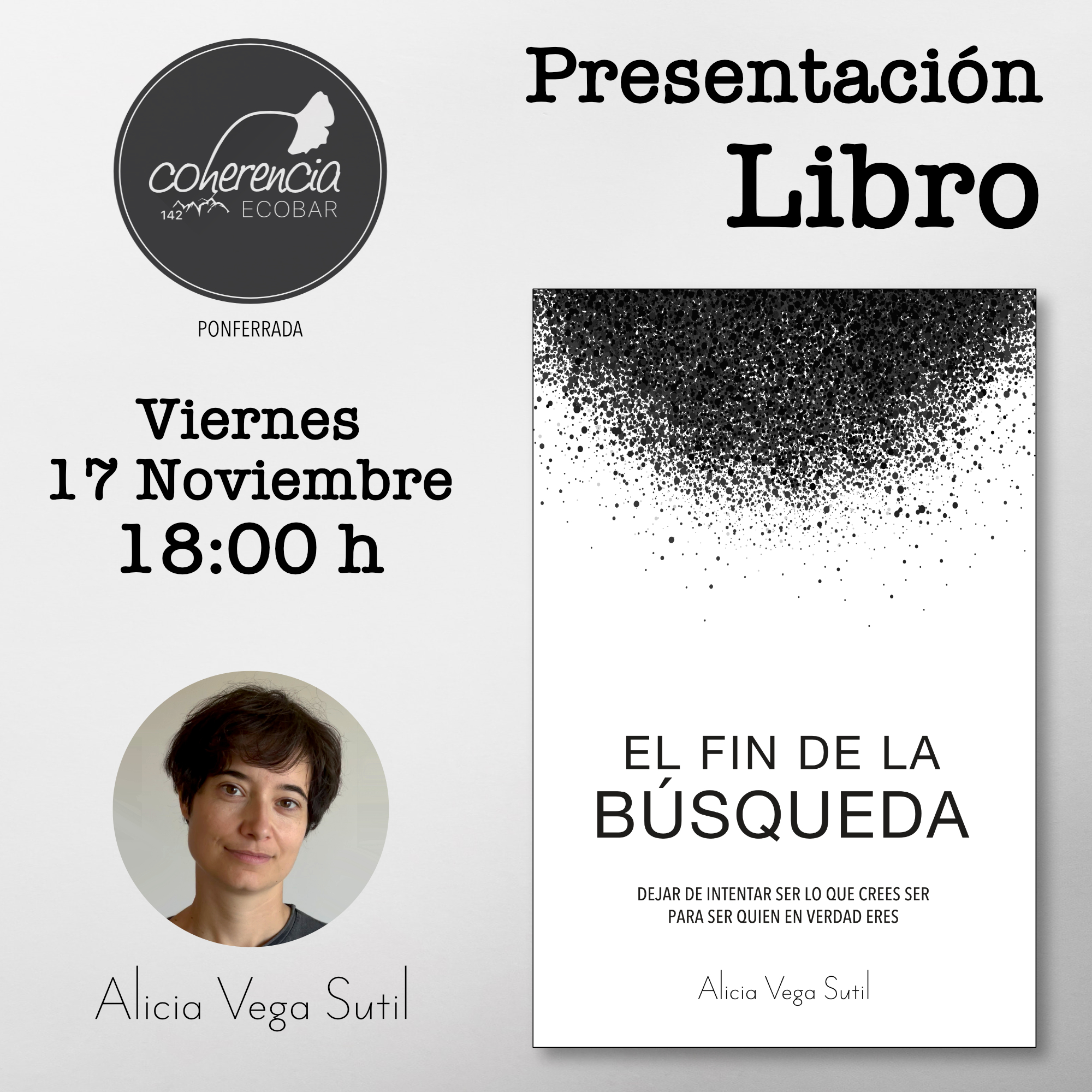 Presentación del primer libro de Alicia Vega "El fin de la búsqueda" en Coherencia Bar 2