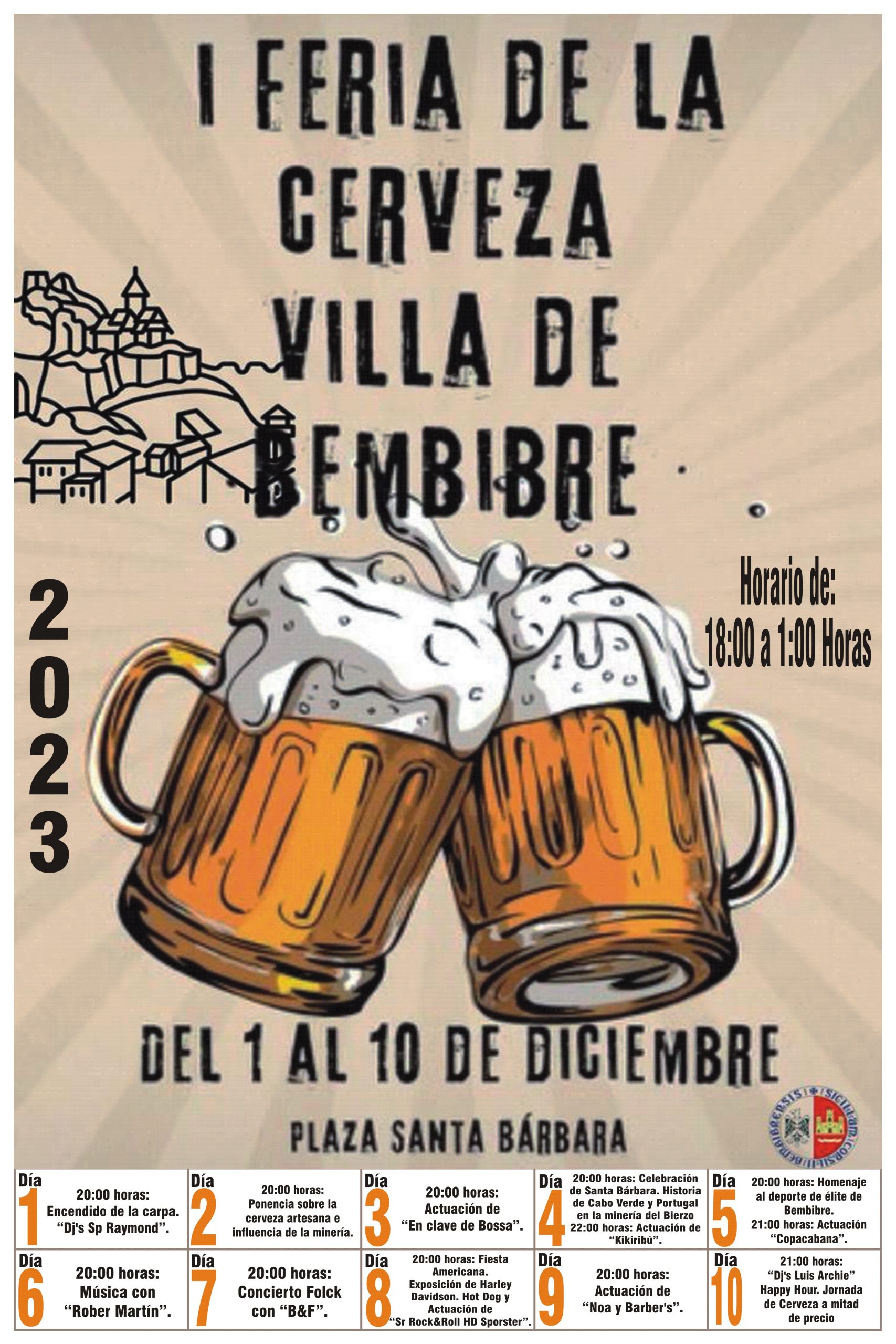 Bembibre organiza la I Feria de la cerveza Villa de Bembibre del 1 al 10 de diciembre 2