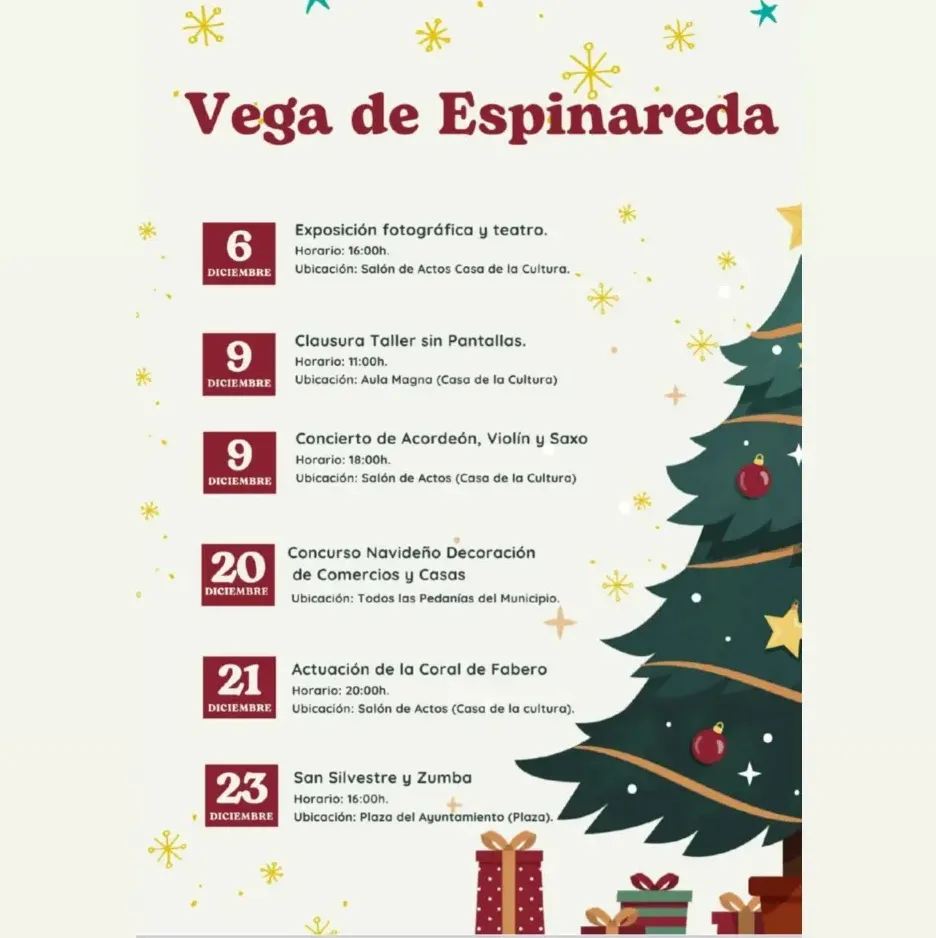 Programación de Navidad en Vega de Espinareda y los pueblos del municipio 3