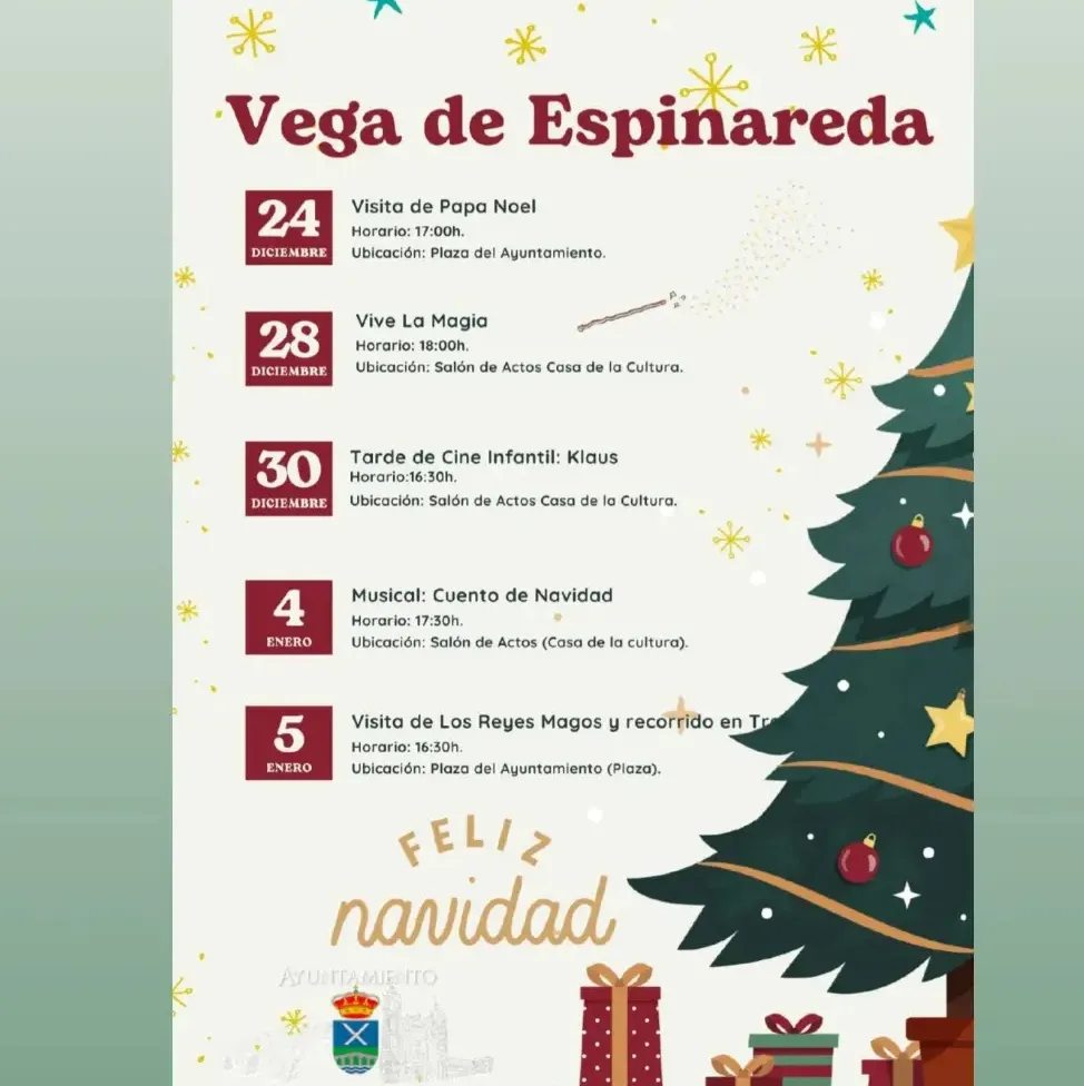 Programación de Navidad en Vega de Espinareda y los pueblos del municipio 4