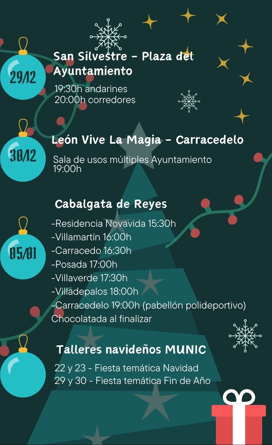 Carracedelo presenta su programa navideño que incluye teatro, carrera popular, magia o cabalgatas 3