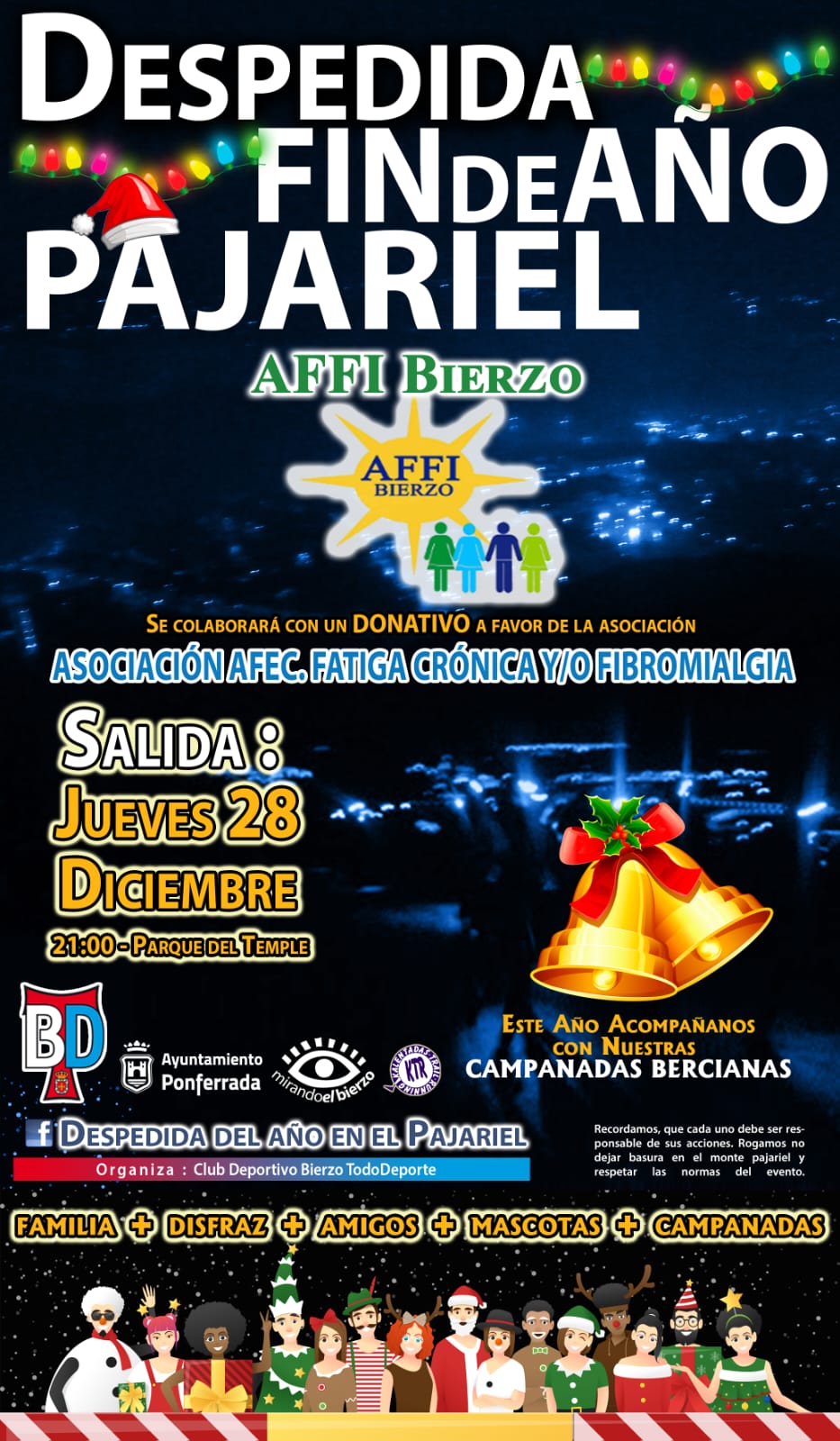 Este jueves se celebra la espedida solidaria del año y Campanadas Bercianas en el Pajariel 2