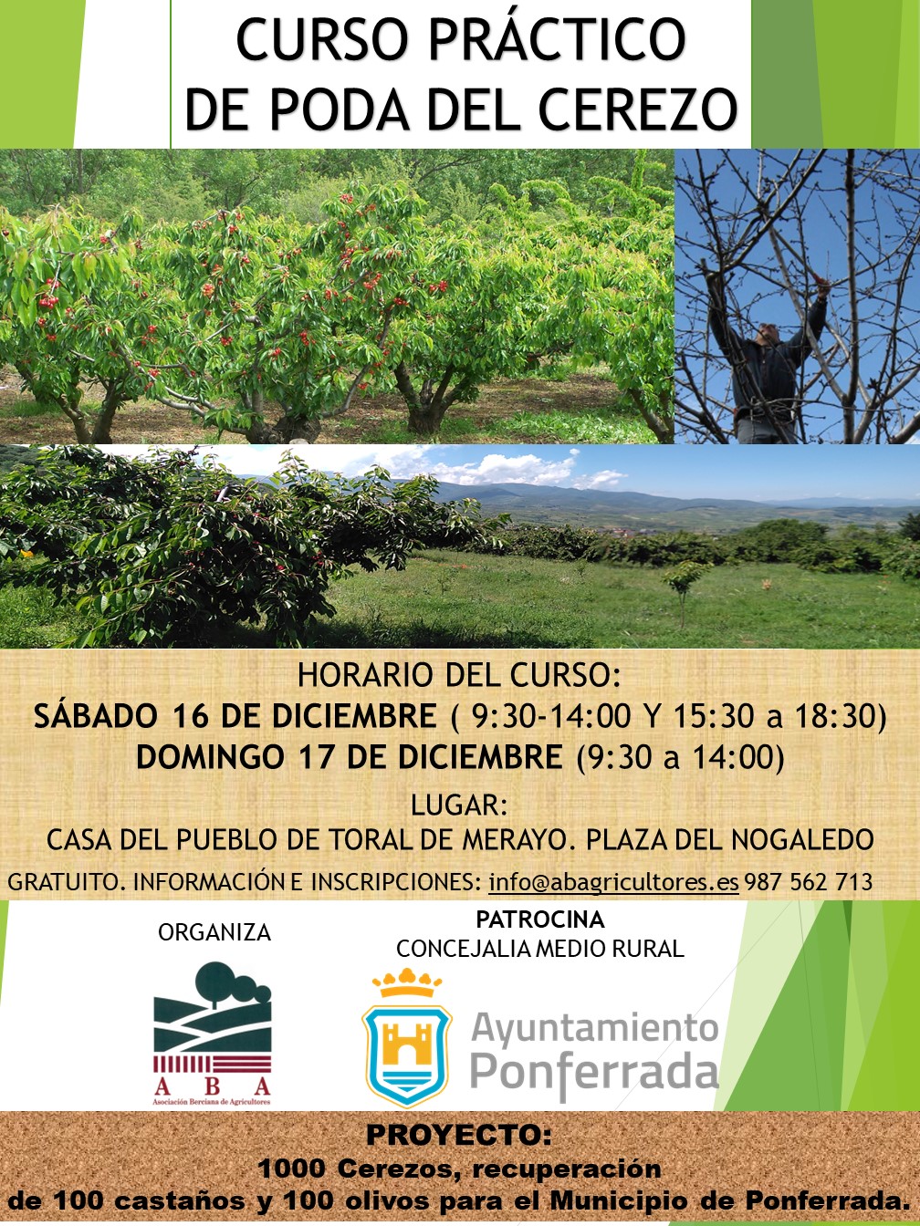 La Asociación Berciana de Agricultores organiza un curso de poda de cerezo en Toral de Merayo 2