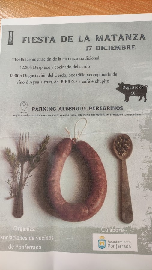 Ponferrada organiza este domingo la I Fiesta de la Matanza en el parking del Albergue de Peregrinos 2