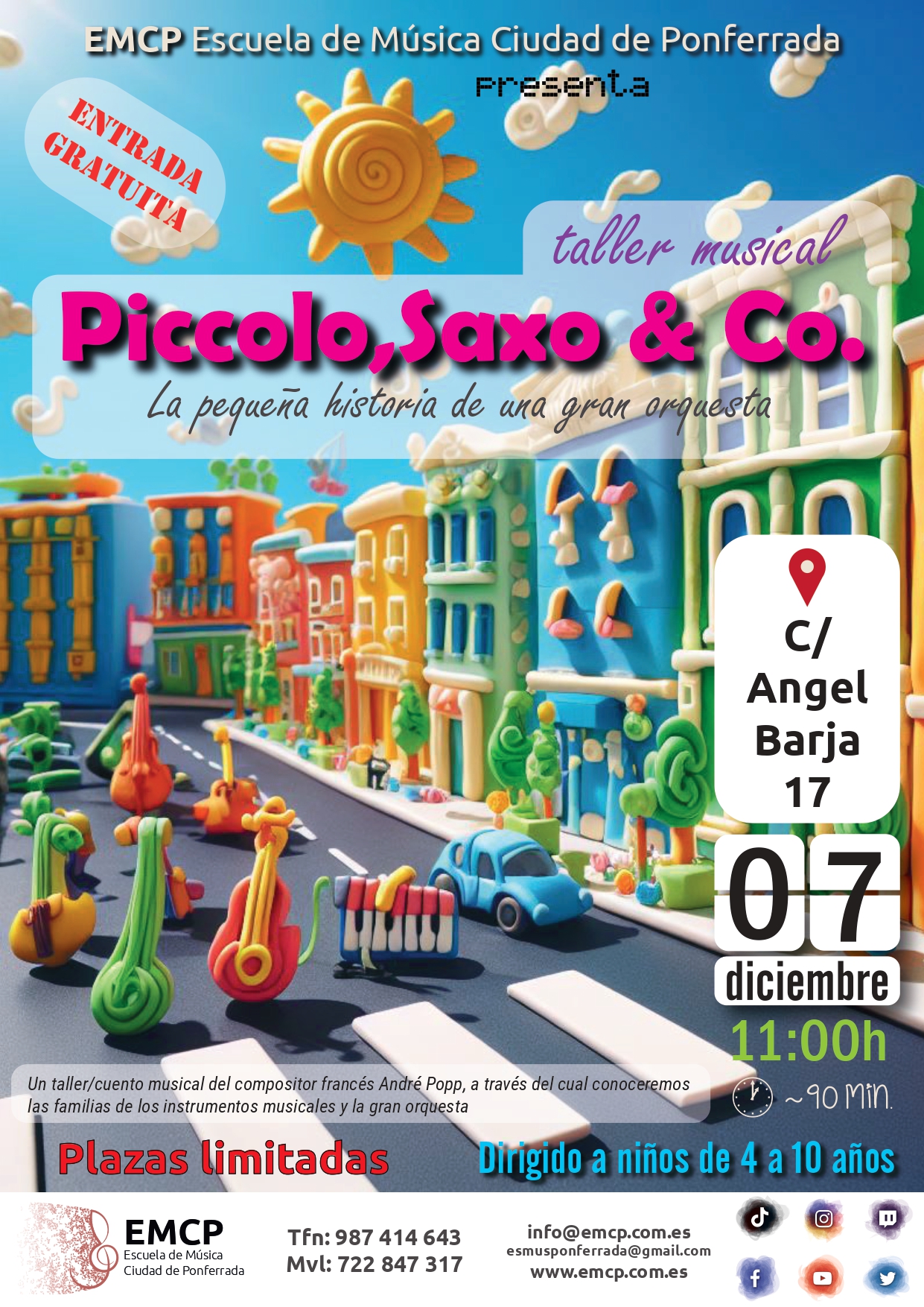 La Escuela de Música Ciudad de Ponferrada organiza el jueves el taller gratuito «Piccolo, Saxo & Co.» 2