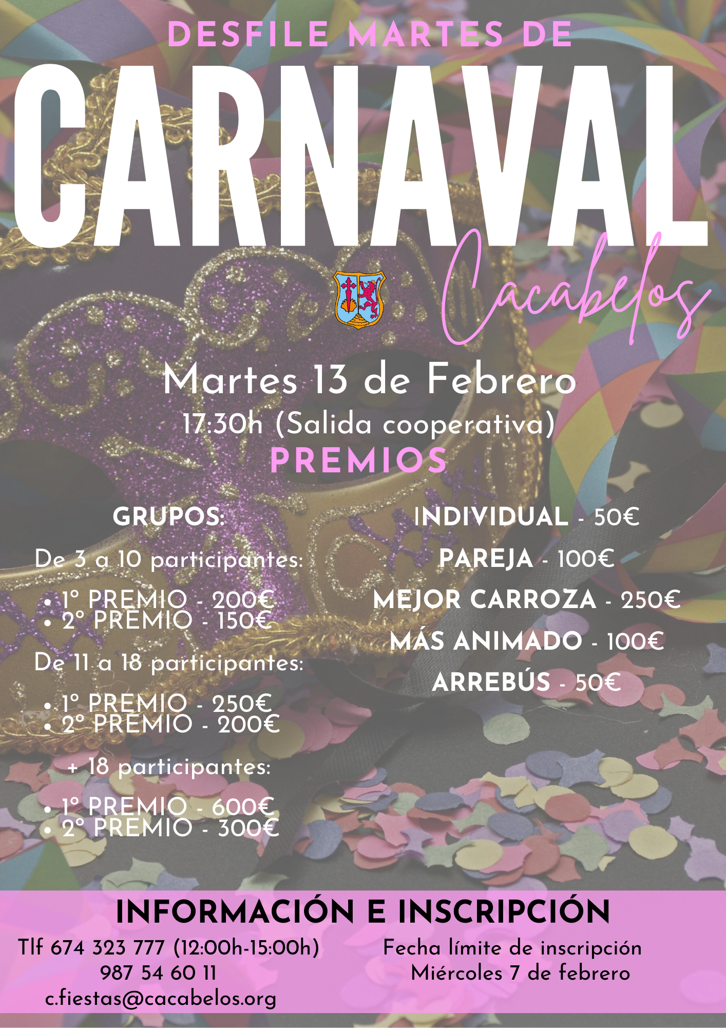 Carnaval 2024 en Cacabelos. Carnaval infantil, desfile y entierro de la sardina los días 11, 12 y 13 de febrero 3