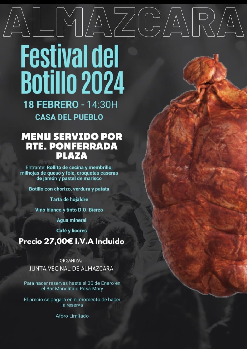 La Junta Vecinal de Almázcara organiza un festival del Botillo el próximo 18 de febrero 2