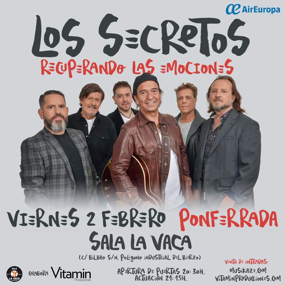 El concierto de Los Secretos pospuesto en diciembre, se celebrará el 2 de febrero 2